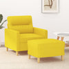 vidaXL Sillón con taburete tela amarillo claro 60 cm