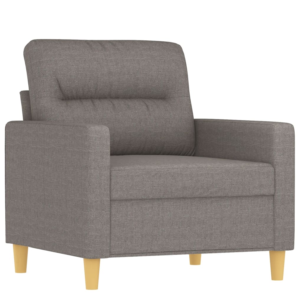 vidaXL Sillón con taburete tela gris taupe 60 cm