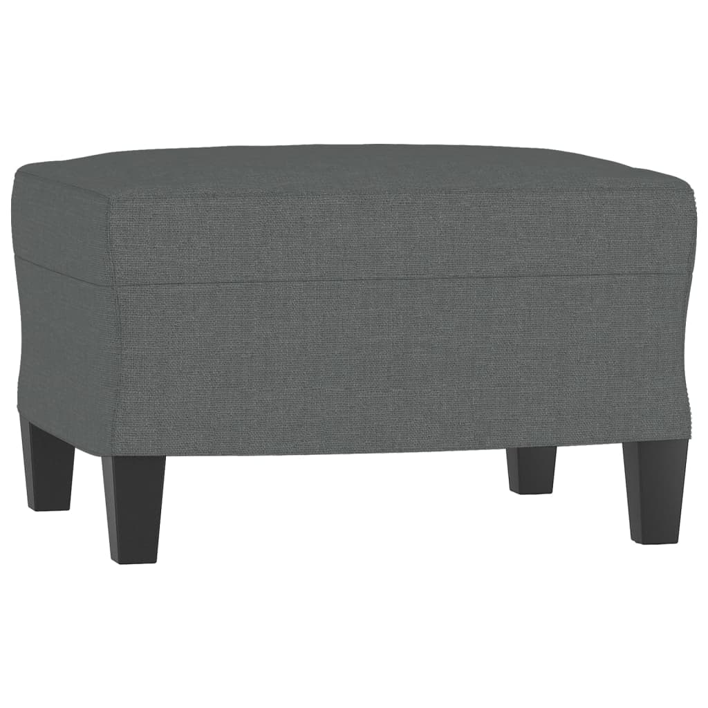 vidaXL Sillón con taburete tela gris oscuro 60 cm