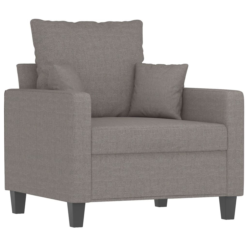 vidaXL Sillón con taburete tela gris taupe 60 cm