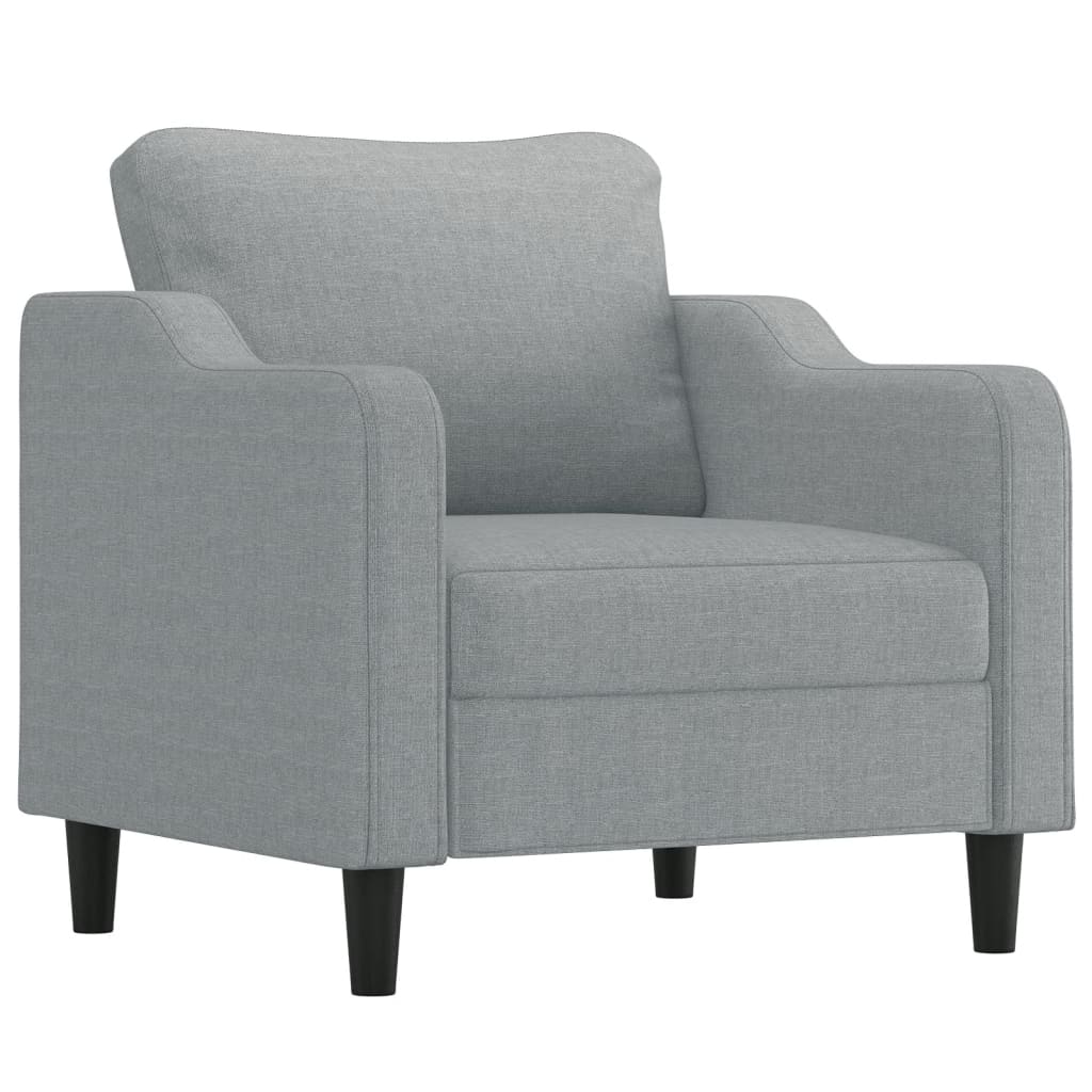 vidaXL Sillón con taburete tela gris claro 60 cm