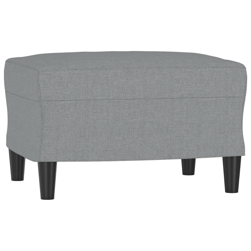 vidaXL Sillón con taburete tela gris claro 60 cm