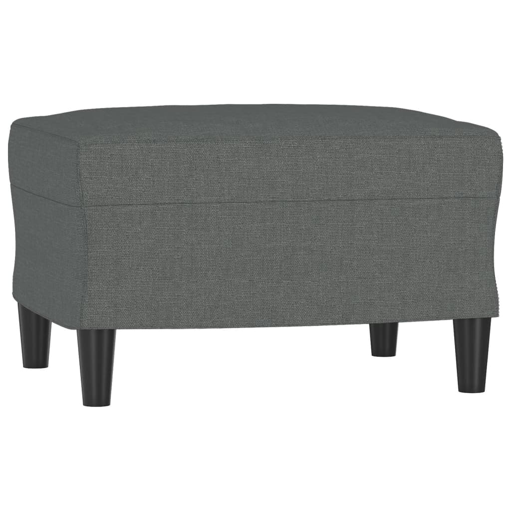 vidaXL Sillón con taburete tela gris oscuro 60 cm