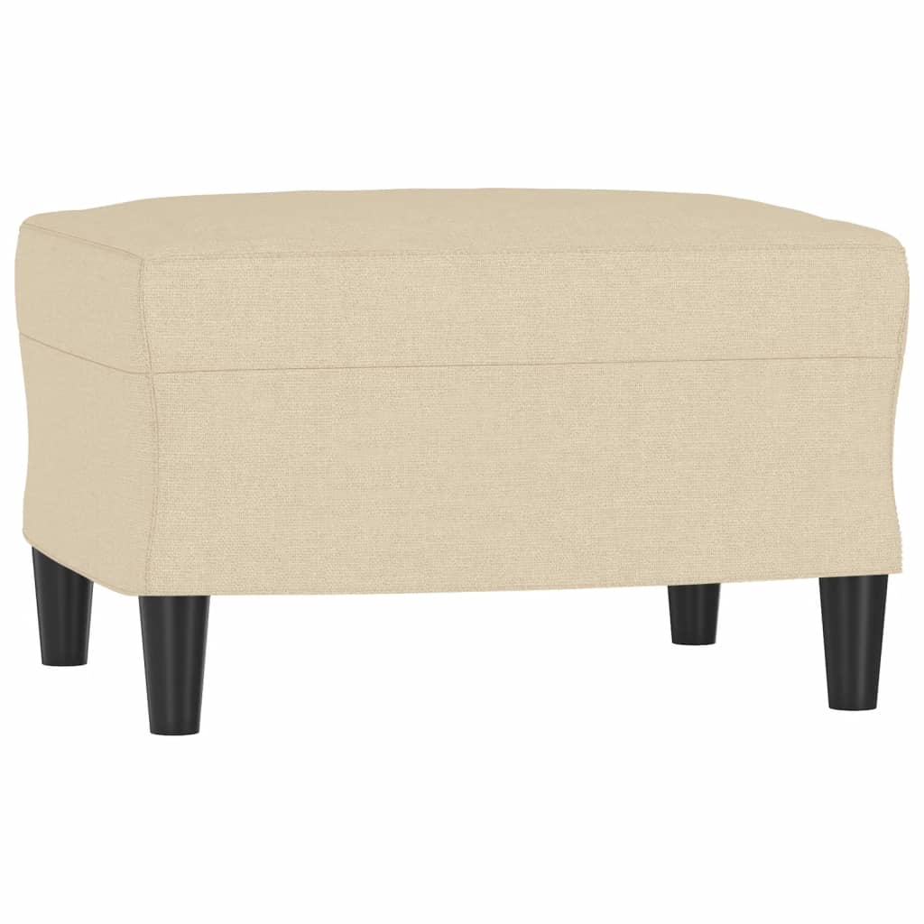 vidaXL Sillón con taburete tela crema 60 cm