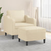 vidaXL Sillón con taburete tela crema 60 cm