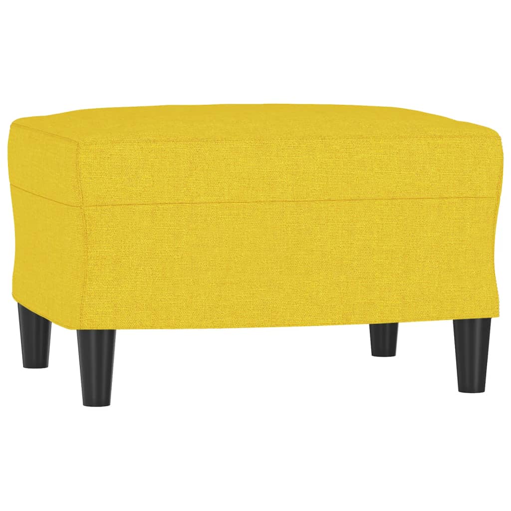 vidaXL Sillón con taburete tela amarillo claro 60 cm