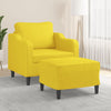 vidaXL Sillón con taburete tela amarillo claro 60 cm