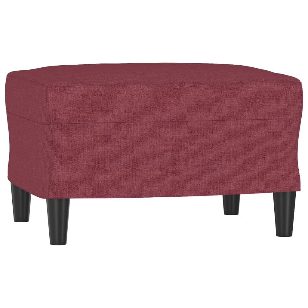 vidaXL Sillón con taburete tela rojo tinto 60 cm