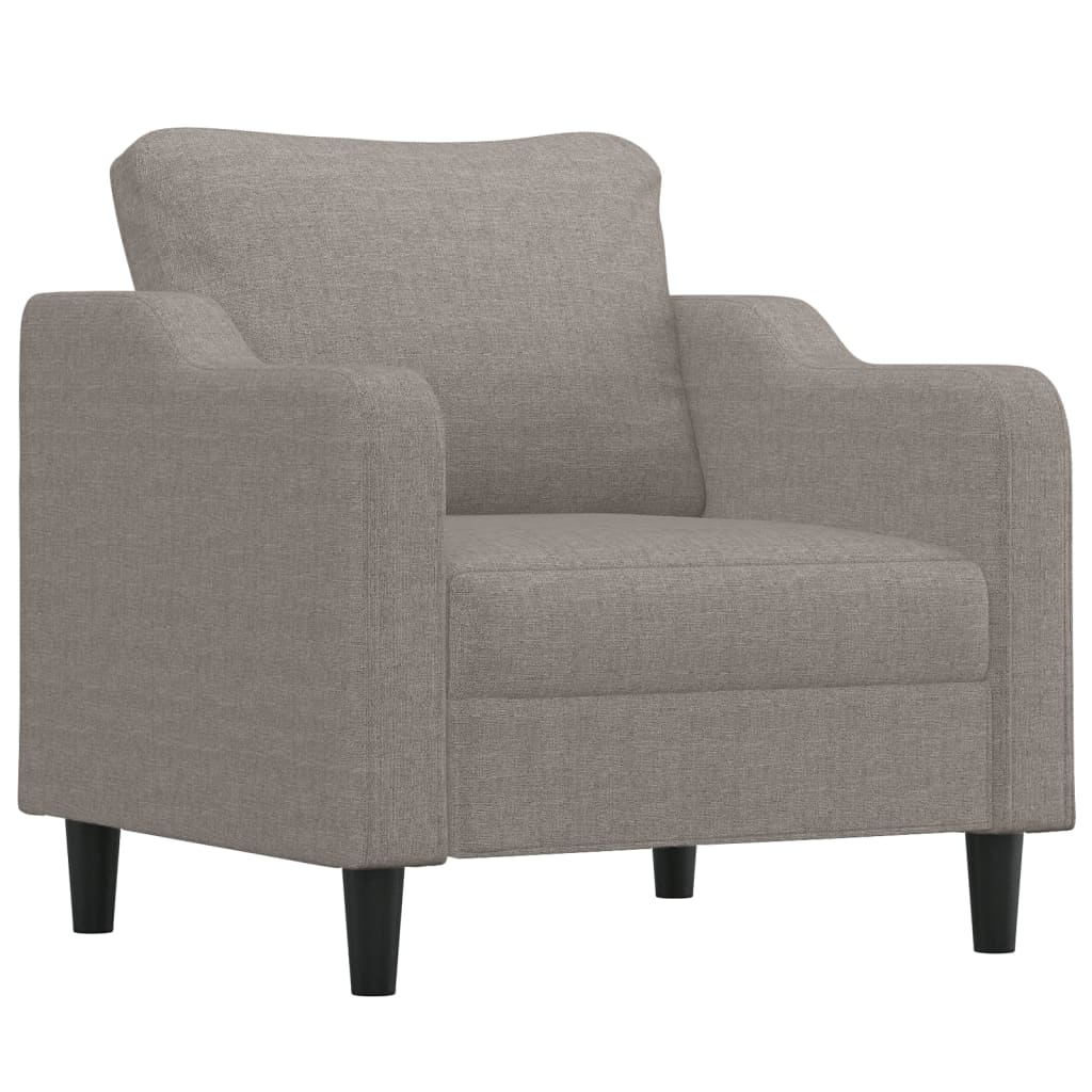 vidaXL Sillón con taburete tela gris taupe 60 cm