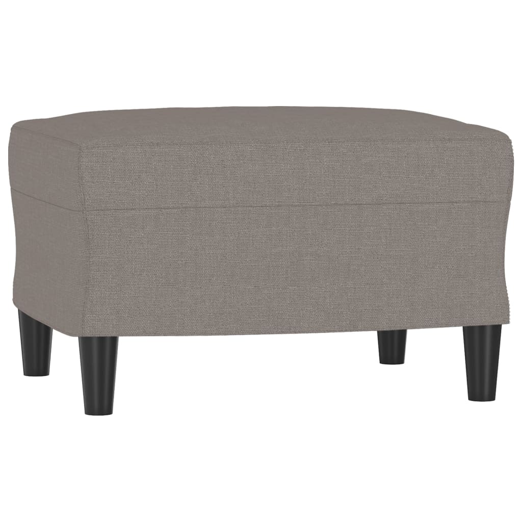 vidaXL Sofá de 3 plazas con taburete de tela gris taupe 180 cm