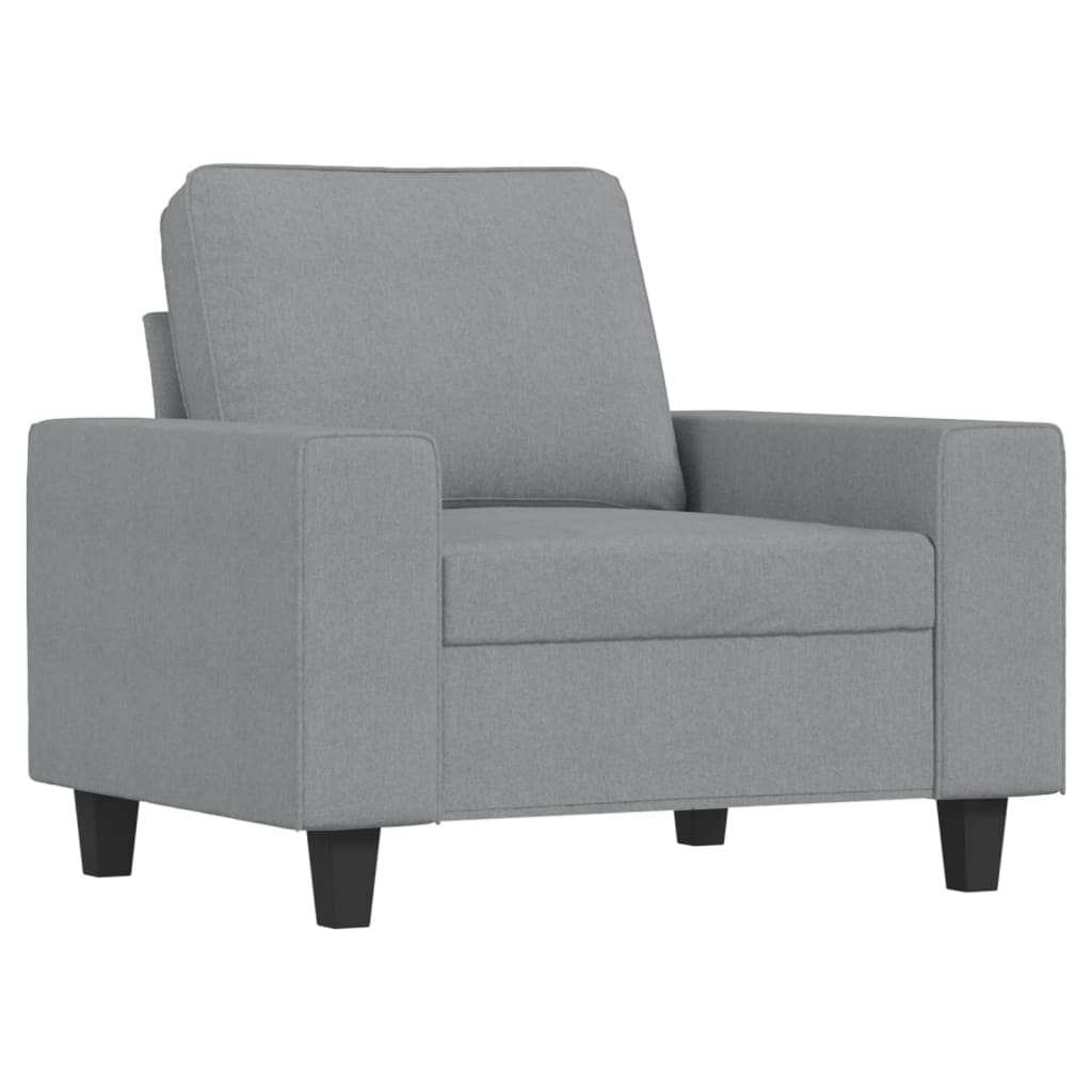 vidaXL Sillón con taburete tela gris claro 60 cm