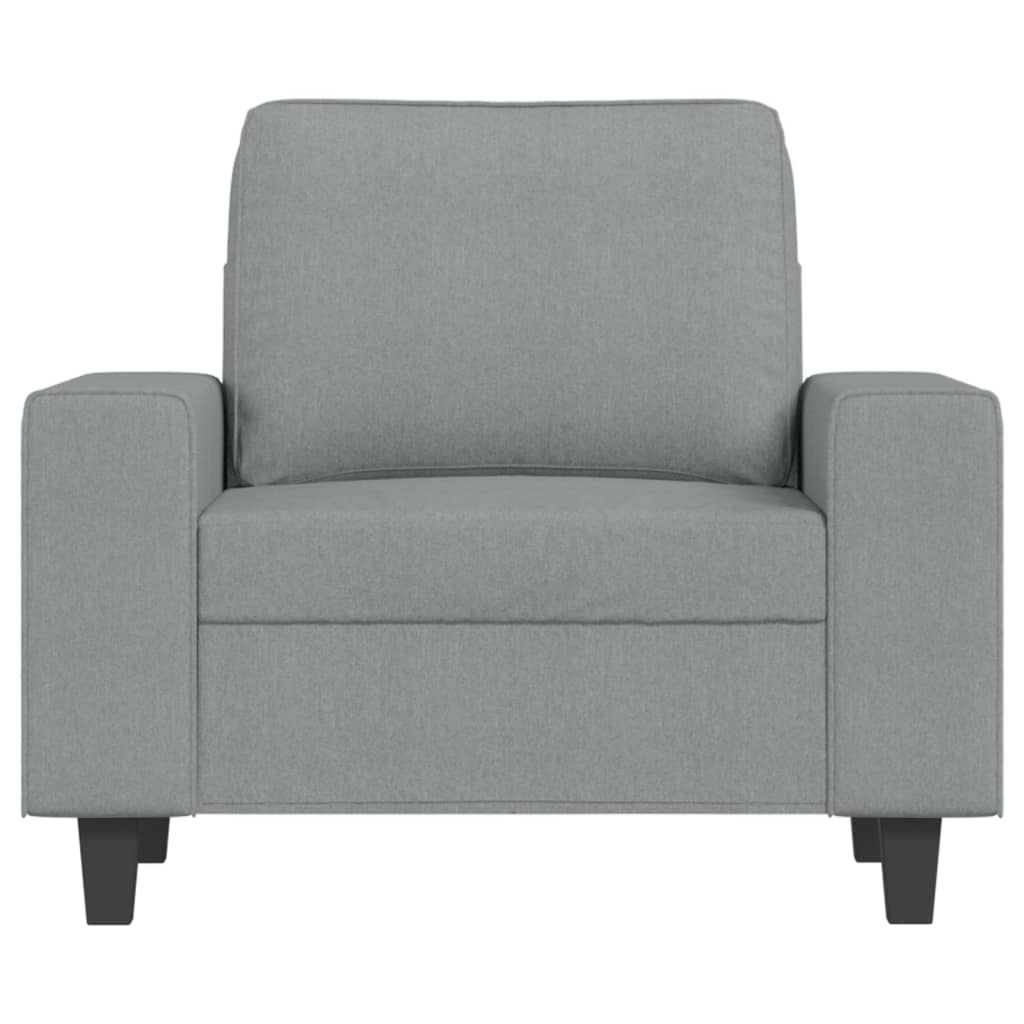 vidaXL Sillón con taburete tela gris claro 60 cm