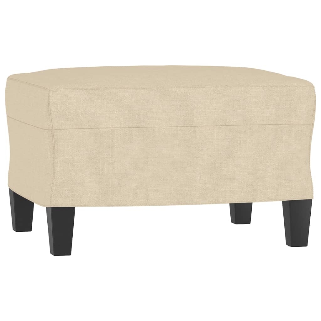 vidaXL Sillón con taburete tela crema 60 cm