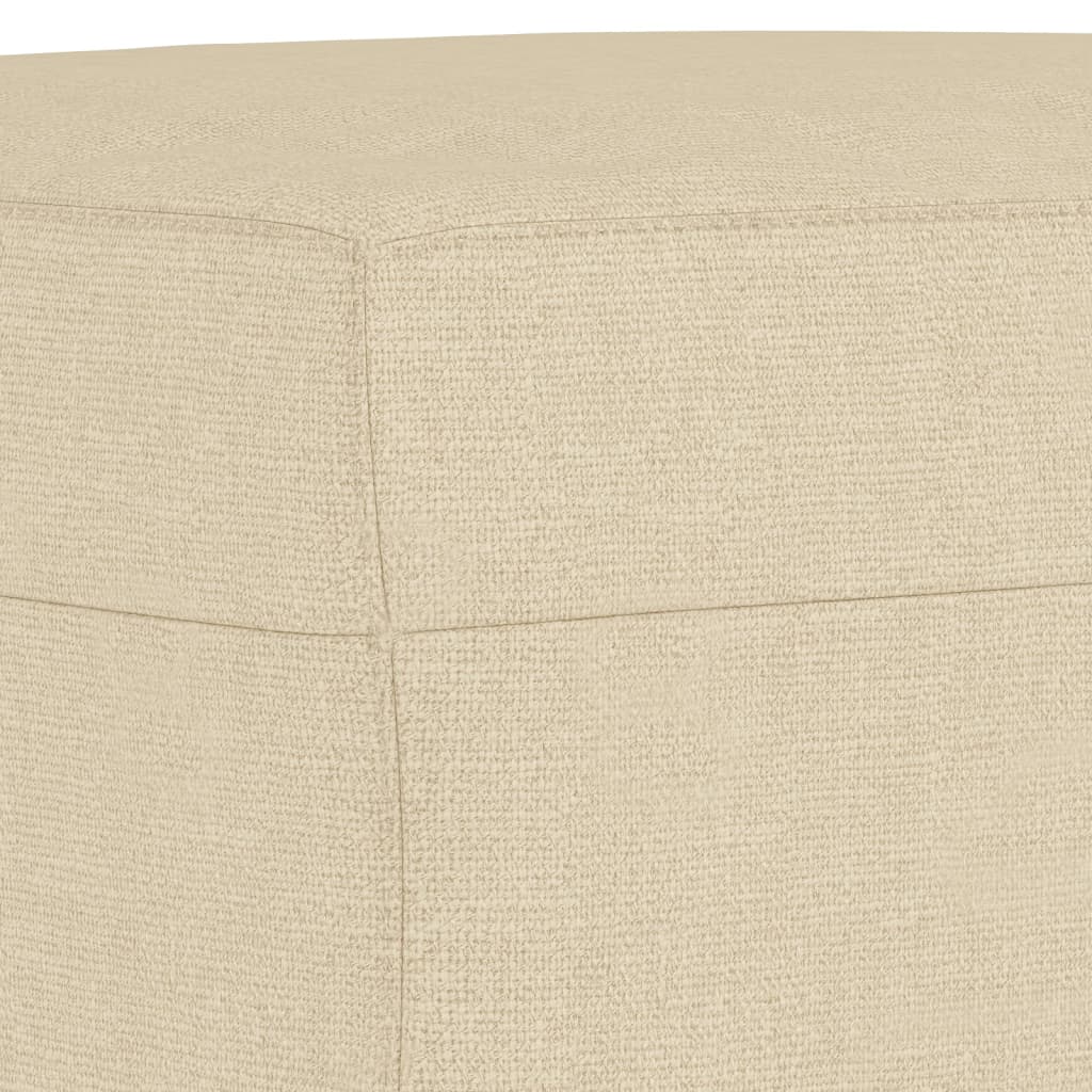 vidaXL Sillón con taburete tela crema 60 cm