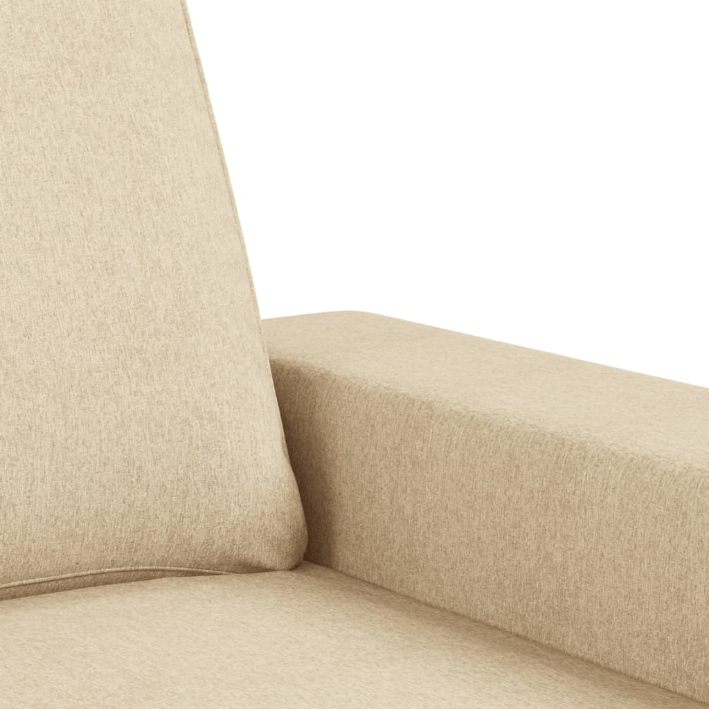 vidaXL Sillón con taburete tela crema 60 cm