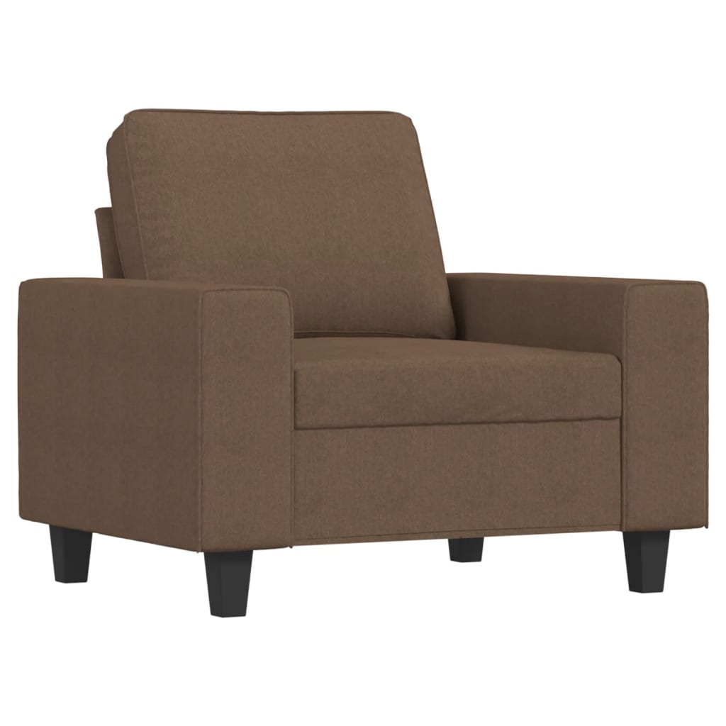 vidaXL Sillón con taburete tela marrón 60 cm