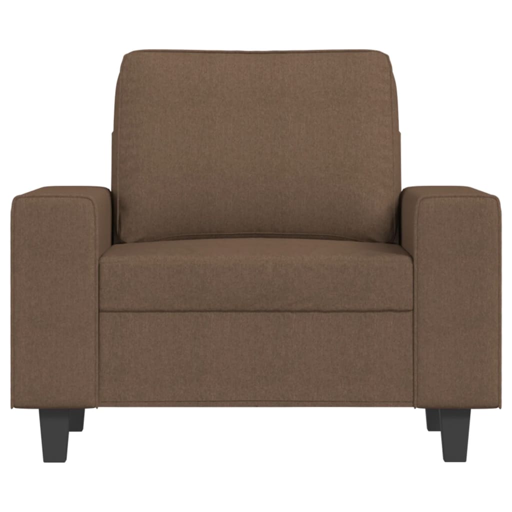 vidaXL Sillón con taburete tela marrón 60 cm