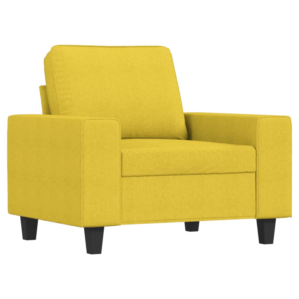 vidaXL Sillón con taburete tela amarillo claro 60 cm