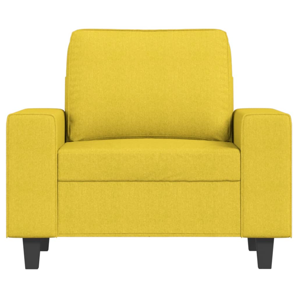 vidaXL Sillón con taburete tela amarillo claro 60 cm