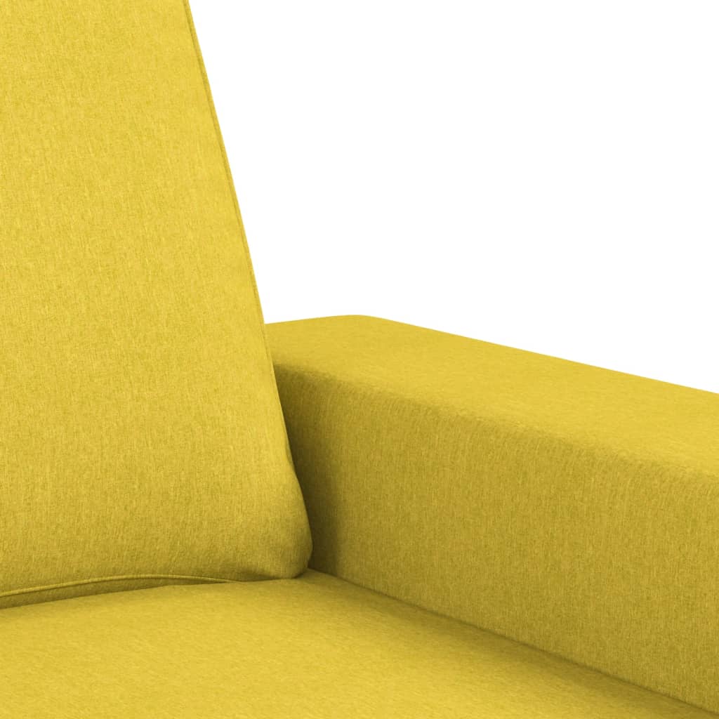 vidaXL Sillón con taburete tela amarillo claro 60 cm