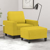 vidaXL Sillón con taburete tela amarillo claro 60 cm