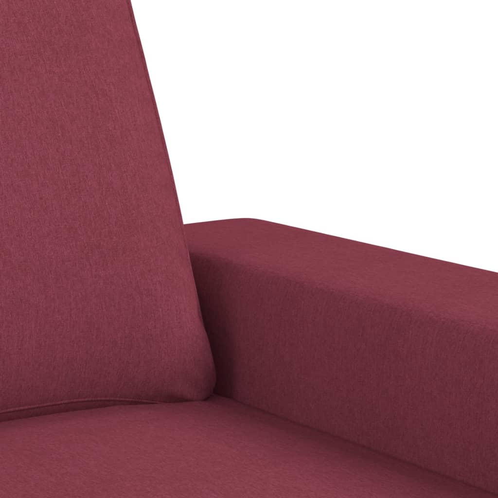 vidaXL Sillón con taburete tela rojo tinto 60 cm