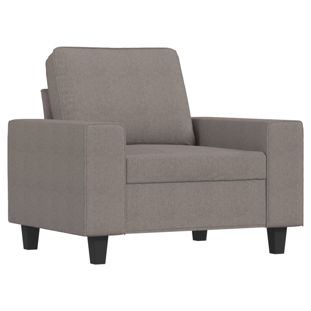 vidaXL Sillón con taburete tela gris taupe 60 cm