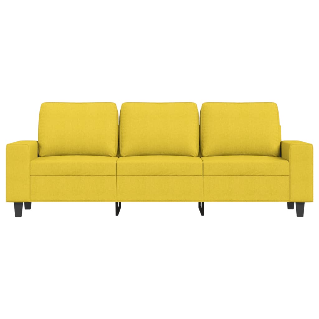 vidaXL Sofá de 3 plazas con taburete de tela amarillo claro 180 cm