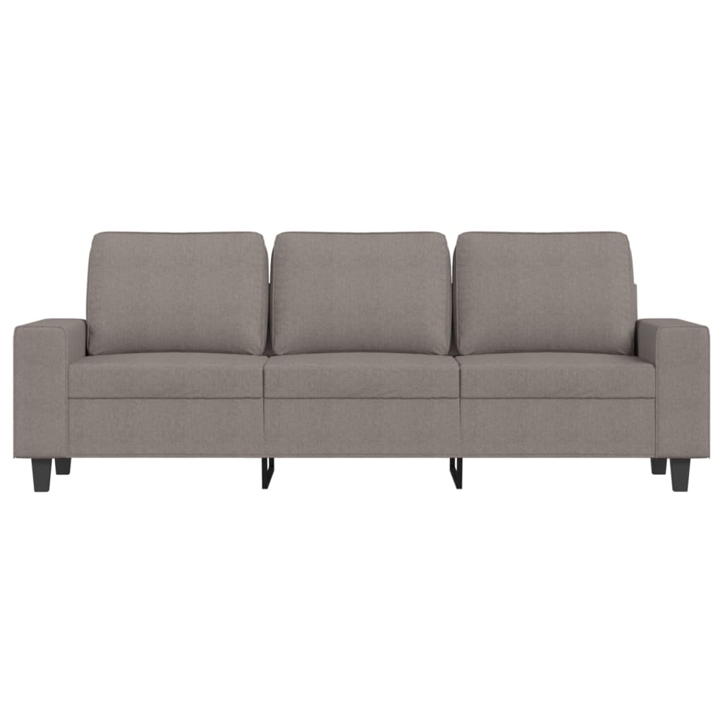 vidaXL Sofá de 3 plazas con taburete de tela gris taupe 180 cm