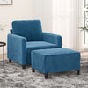 vidaXL Sillón con taburete terciopelo azul 60 cm