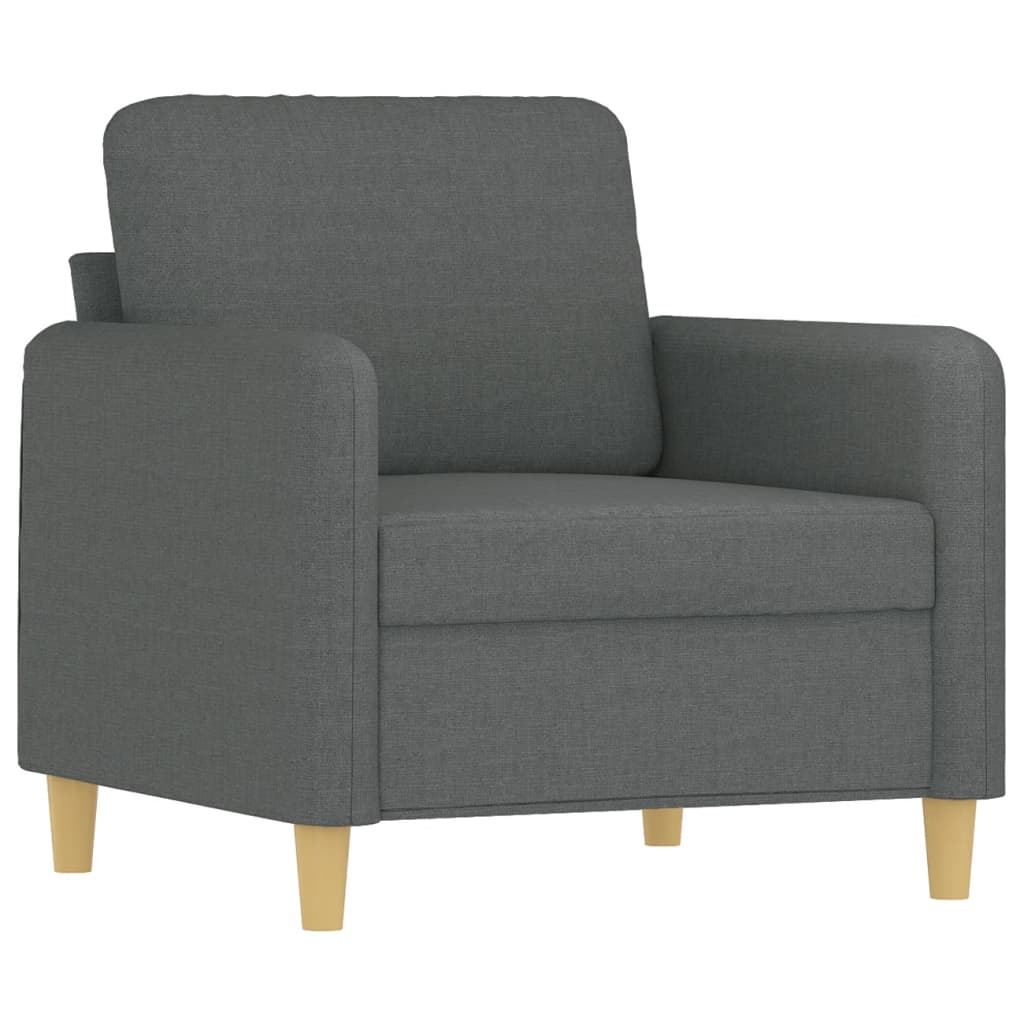 vidaXL Sillón con taburete tela gris oscuro 60 cm