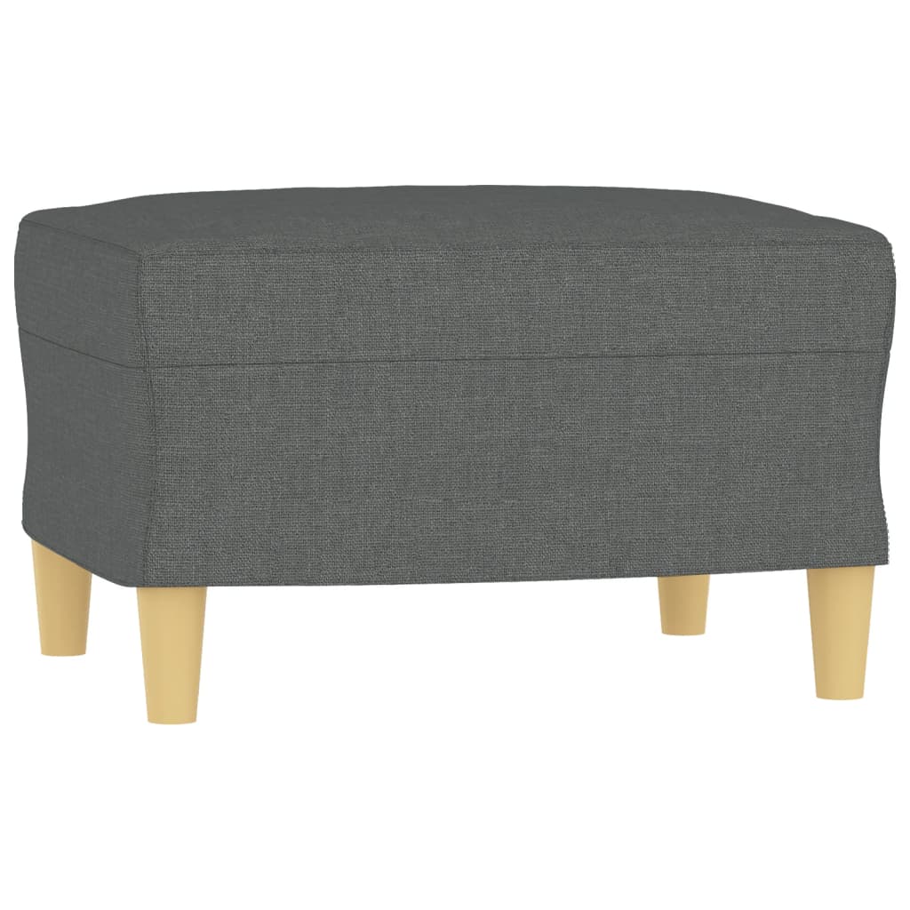 vidaXL Sillón con taburete tela gris oscuro 60 cm