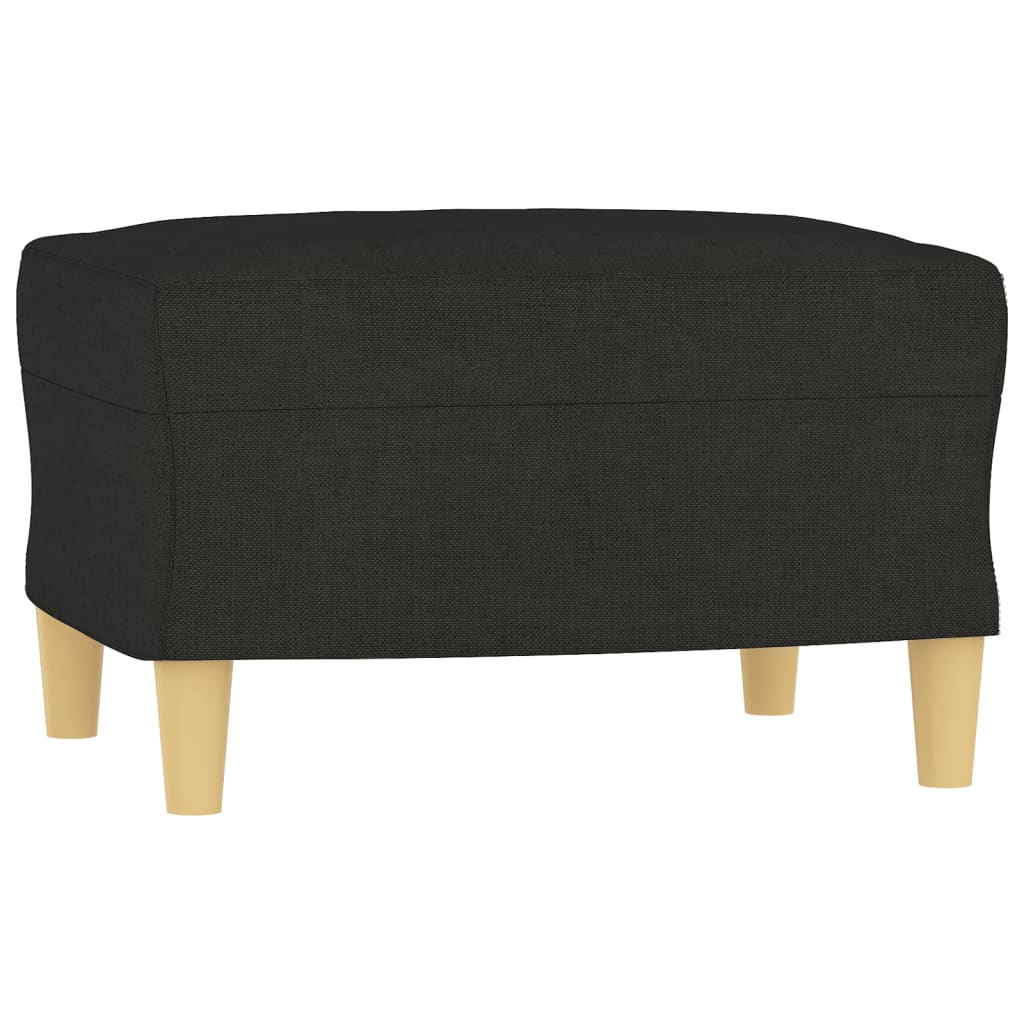 vidaXL Sillón con taburete tela negro 60 cm