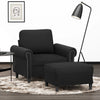 vidaXL Sillón con taburete terciopelo negro 60 cm