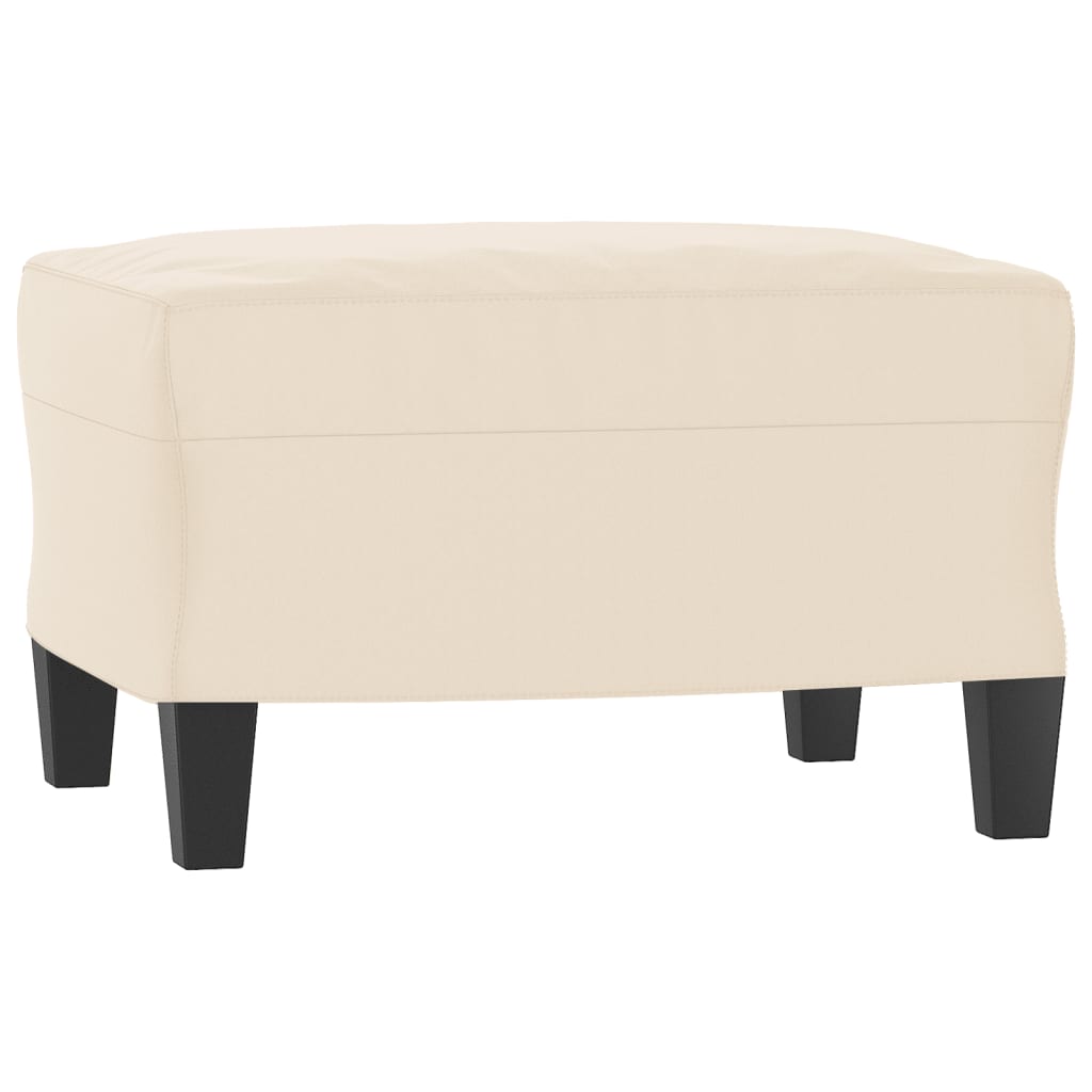 vidaXL Sillón con taburete tela de microfibra beige 60 cm