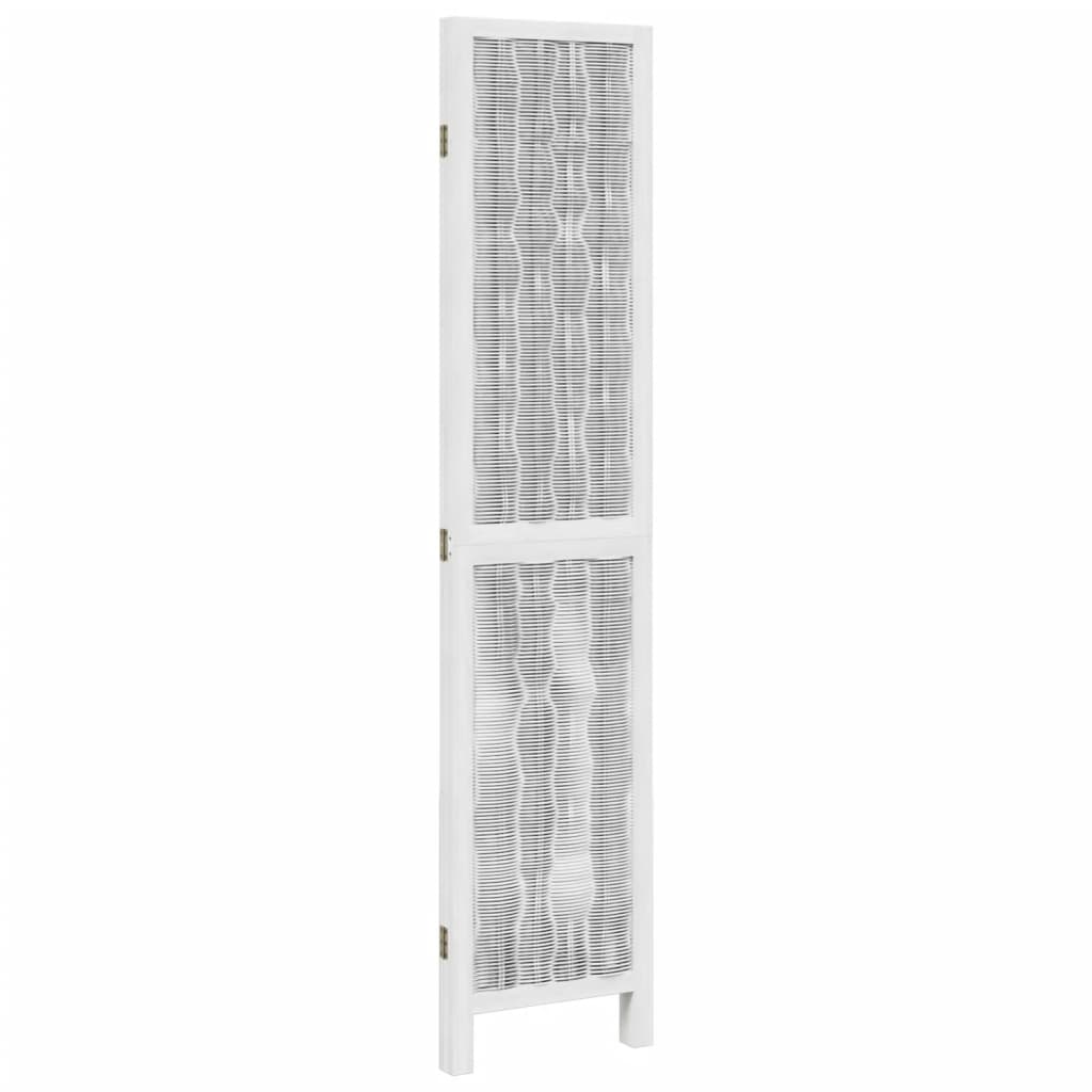 vidaXL Biombo separador de 3 paneles madera maciza Paulownia blanco