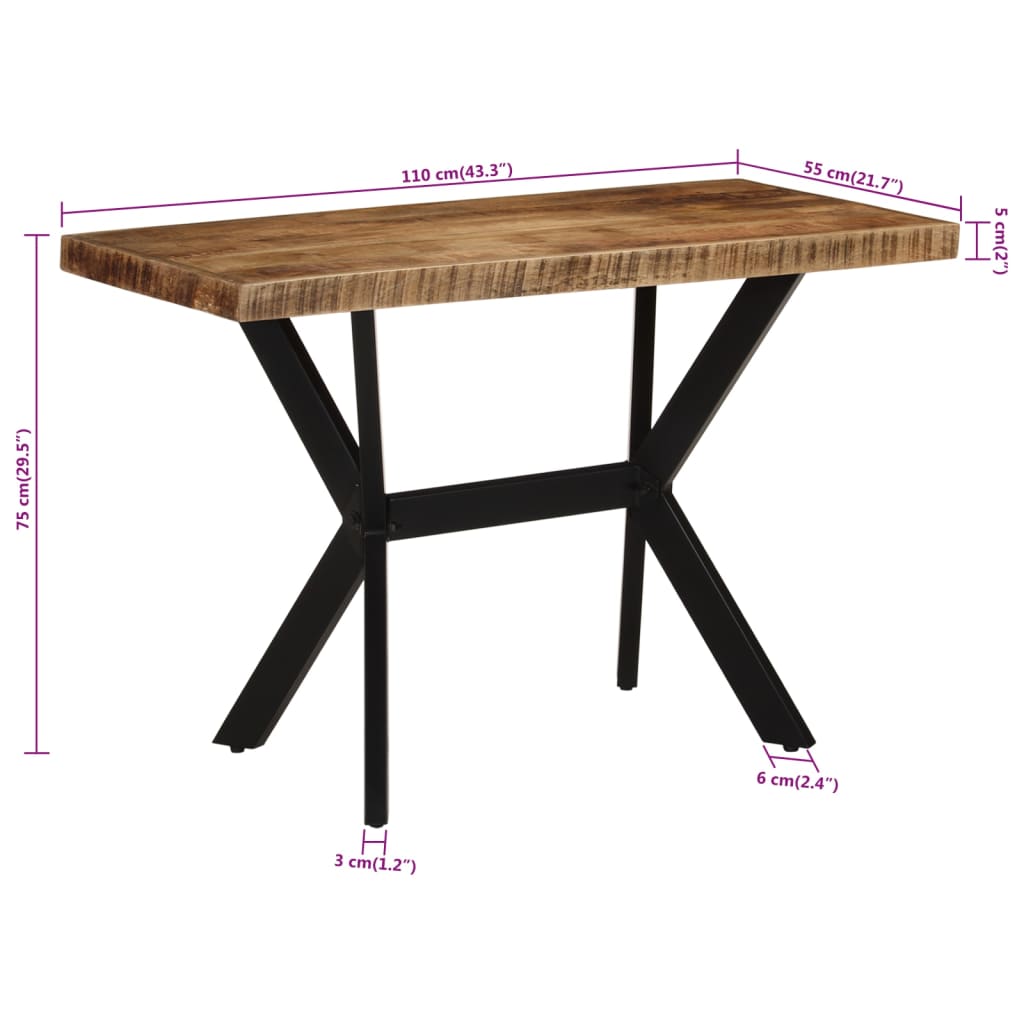 vidaXL Mesa de comedor madera maciza de mango 110x55x75 cm