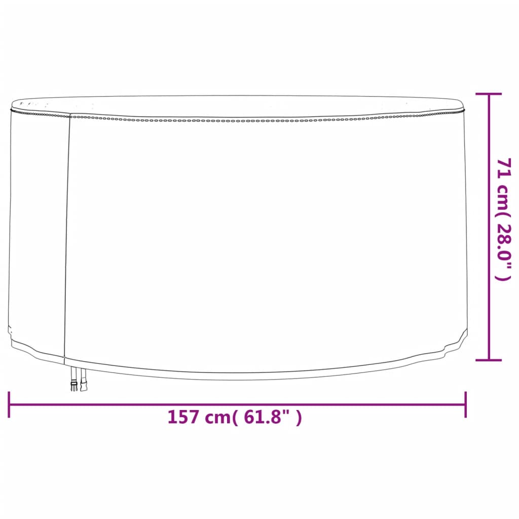 vidaXL Cubiertas muebles jardín 2 uds tela Oxford 420D Ø 157x71 cm