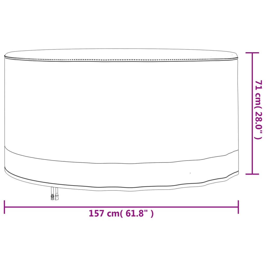 vidaXL Cubiertas muebles jardín 2 uds tela Oxford 600D Ø 157x71 cm