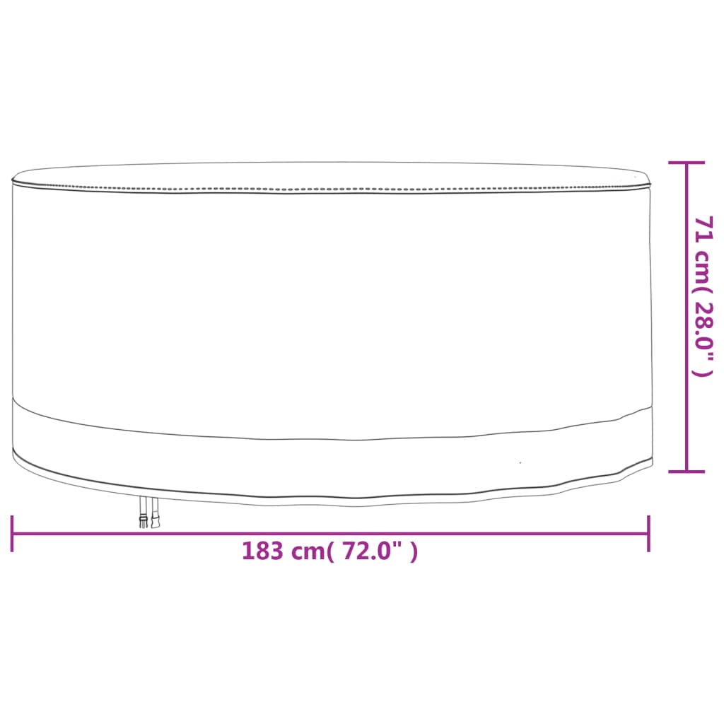 vidaXL Cubiertas muebles jardín 2 uds tela Oxford 600D Ø 183x71 cm