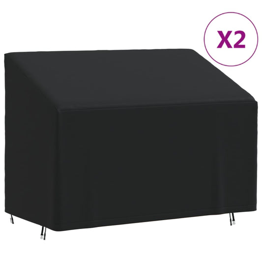 vidaXL Cubiertas bancos 2 plazas 2 uds tela Oxford 420D 134x70x65/94cm