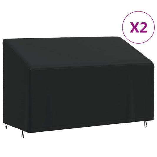 vidaXL Cubiertas banco 3 plazas 2 uds tela Oxford 420D 165x70x65/94 cm