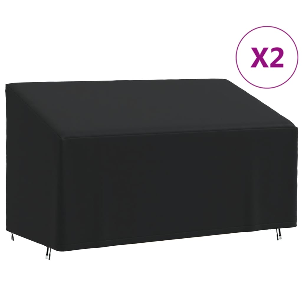 vidaXL Cubiertas banco 3 plazas 2 uds tela Oxford 420D 175x85x68/94 cm