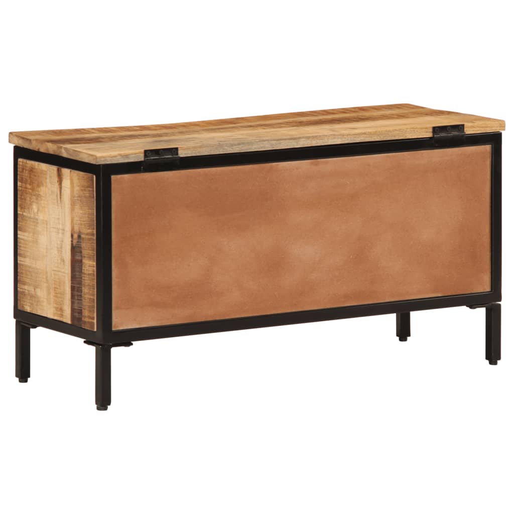 vidaXL Caja de almacenaje madera maciza de mango rugosa 82x30x43 cm