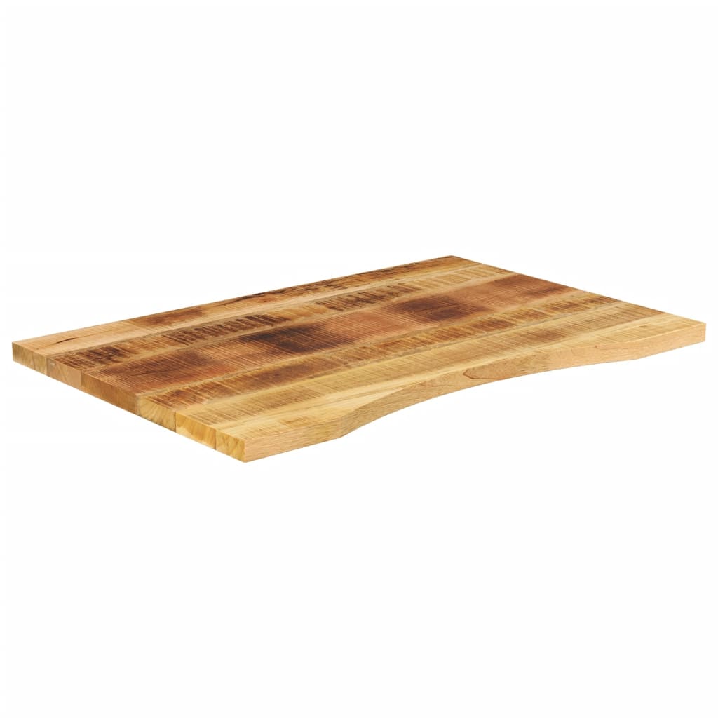 vidaXL Tablero de escritorio con curva madera mango rugosa 80x50x2,5cm