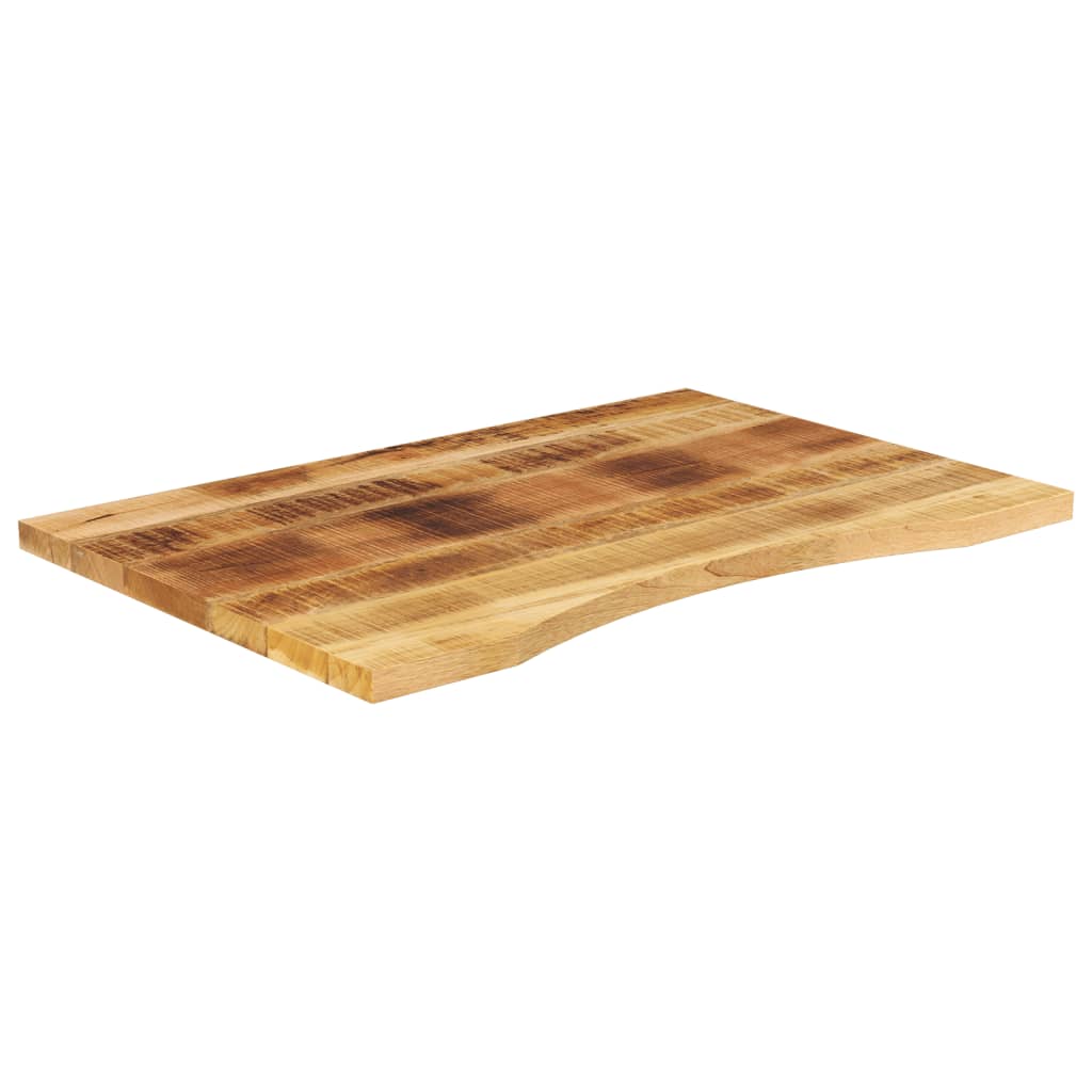 vidaXL Tablero escritorio con curva madera mango rugosa 100x50x2,5 cm