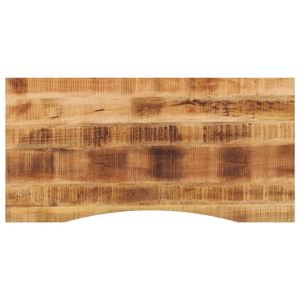 vidaXL Tablero escritorio con curva madera mango rugosa 110x50x2,5 cm