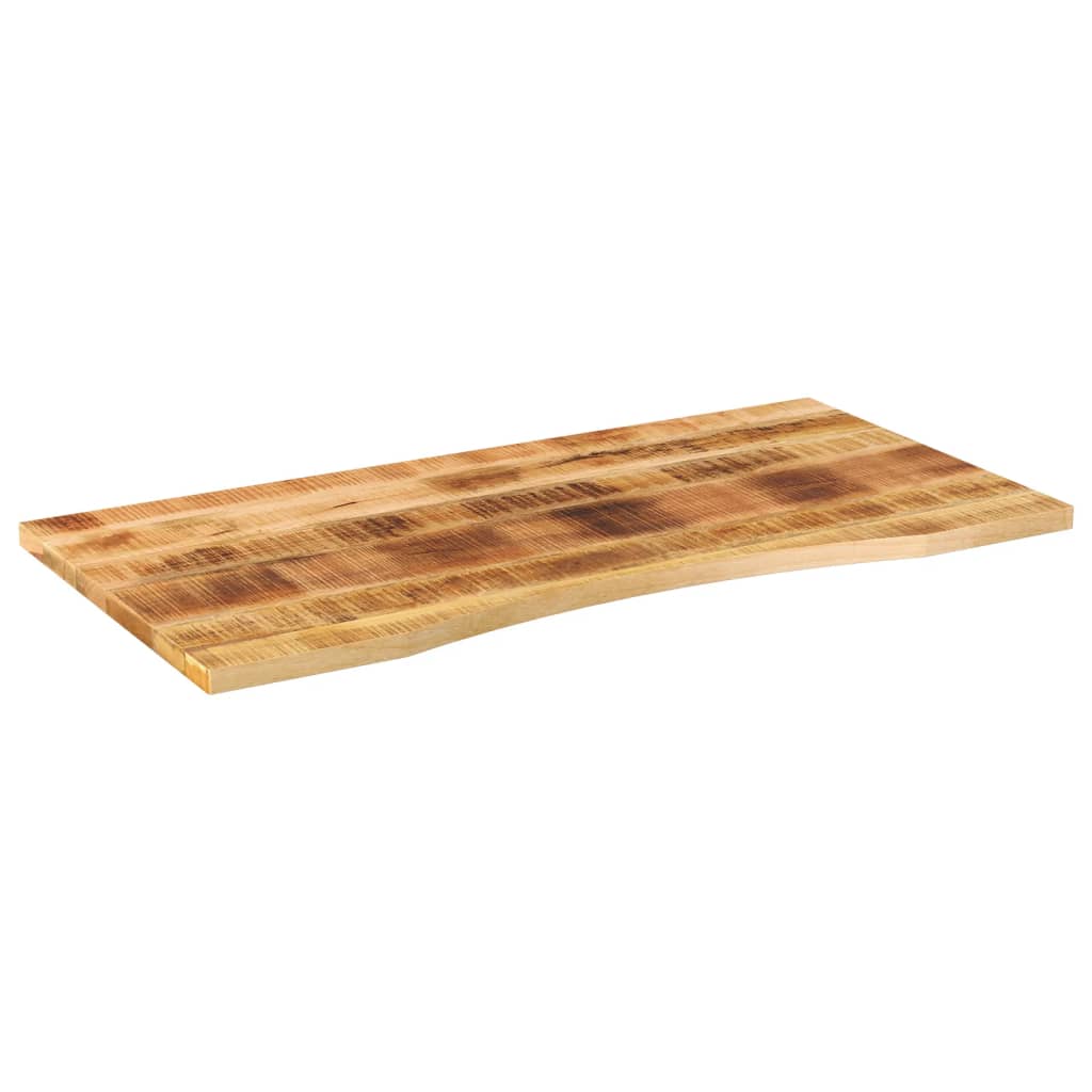 vidaXL Tablero escritorio con curva madera mango rugosa 110x50x2,5 cm