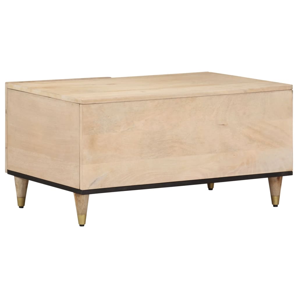 vidaXL Mesa de centro de madera maciza de mango 80x50x40 cm