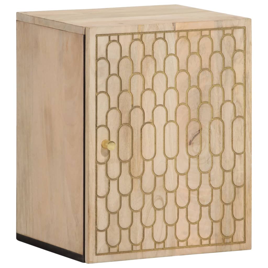 vidaXL Armario de baño de pared madera maciza de mango 38x33x48 cm